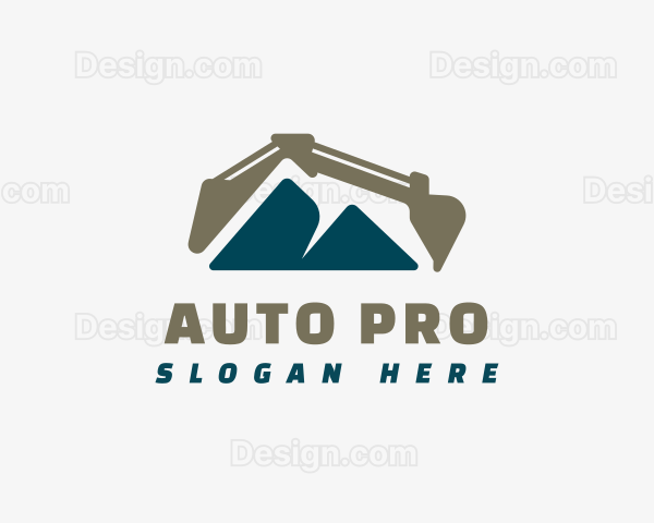 Mountain Backhoe Construction Logo