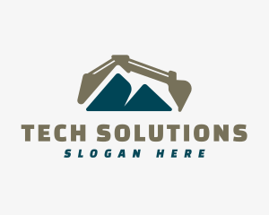 Mountain Backhoe Construction Logo