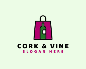 Wine Shopping Bag logo design