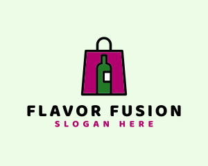 Wine Shopping Bag logo design