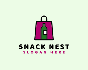 Wine Shopping Bag logo design