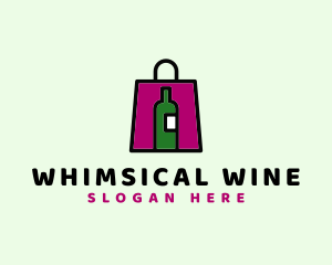 Wine Shopping Bag logo design