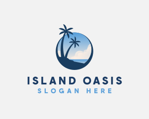 Beach Destination Island Resort logo design