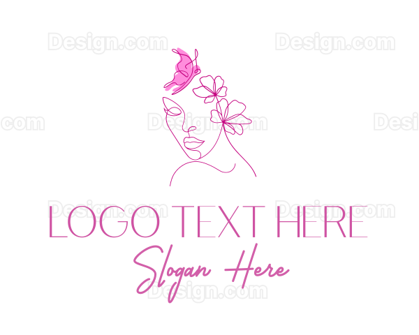 Pink Butterfly Lady Logo