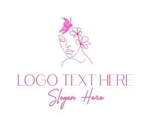 Pink Butterfly Lady Logo