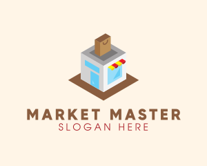 3d Retail Market  logo design