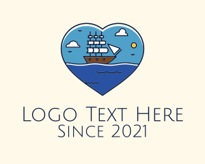Affection - Heart Sail Ship logo design