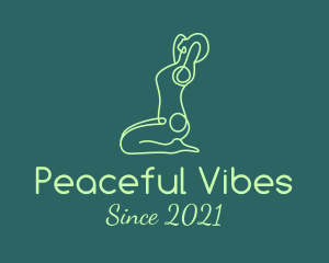 Green Yoga Stretch logo design