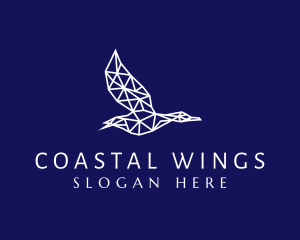 Geometric Flying Seagull logo
