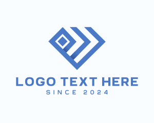 Blue Geometric Diamond logo