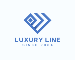 Blue Geometric Diamond logo design