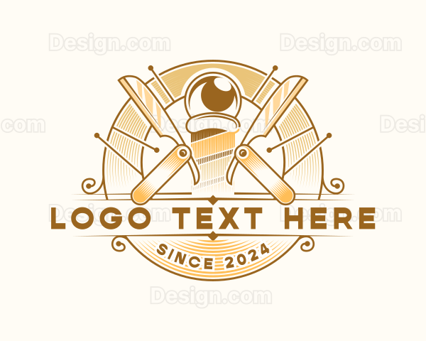 Barber Razor Haircut Logo