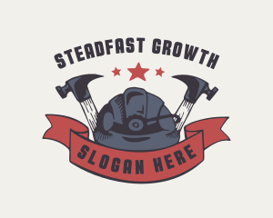 Hard Hat Hammer Banner logo
