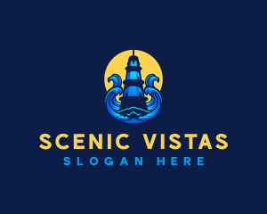 Ocean Wave Lighthouse logo