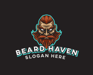 Beard Viking Man Gaming logo design