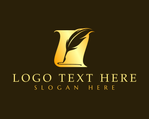 Contract - Quill Writing Document logo design