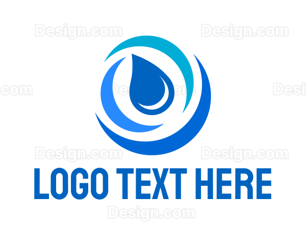 Blue Hydro Waterdrop Logo