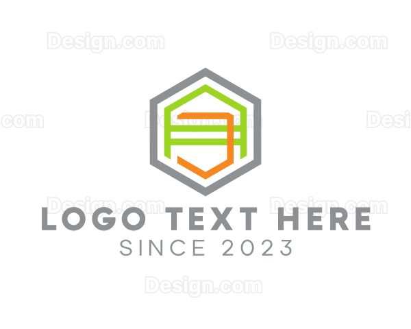 Geometric Hexagon House Logo