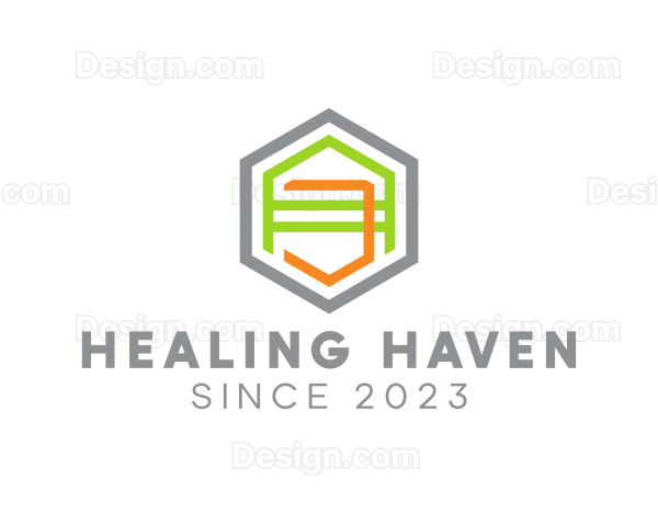 Geometric Hexagon House Logo