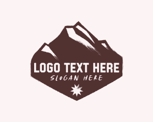 Mountain Hexagon Star Badge logo