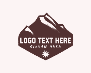 Mountain Hexagon Star Badge Logo