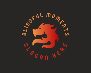 Flame Dragon Head Beast logo