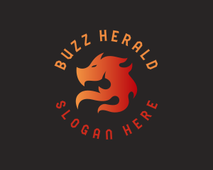 Flame Dragon Head Beast logo design