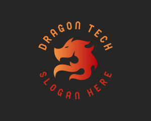 Flame Dragon Head Beast logo design