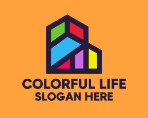 Colorful Geometric Building logo design