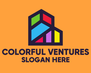 Colorful Geometric Building logo design