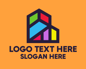 Color - Colorful Geometric Building logo design