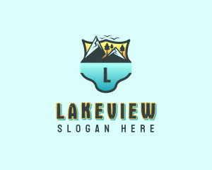 Outdoor Mountain Lake logo design