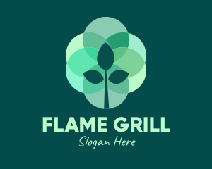 Green Plant Stained Glass logo design