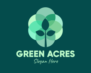 Green Plant Stained Glass logo design