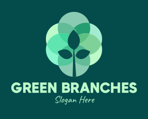 Green Plant Stained Glass logo design