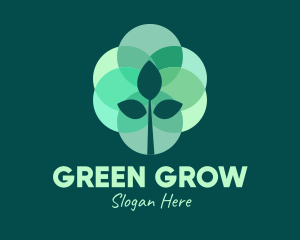 Green Plant Stained Glass logo design