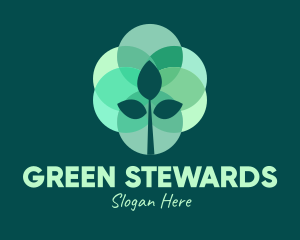 Green Plant Stained Glass logo design