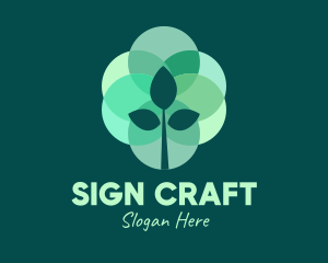 Green Plant Stained Glass logo design