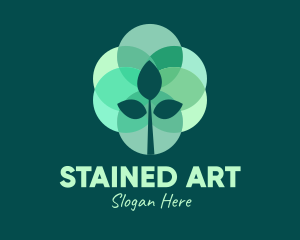 Green Plant Stained Glass logo design