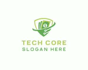 Tech Money Shield logo design