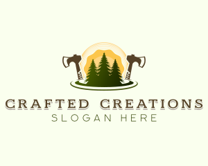 Lumberjack Tree Logging logo design