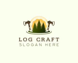 Lumberjack Tree Logging logo design