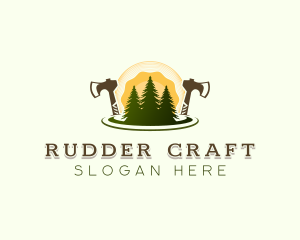 Lumberjack Tree Logging logo design