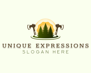 Lumberjack Tree Logging logo design