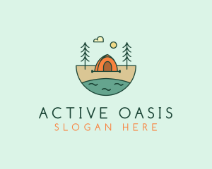 Lakeside Tent Camping logo design