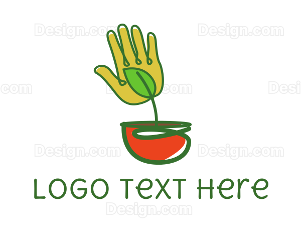 Leaf Pot Hand Logo