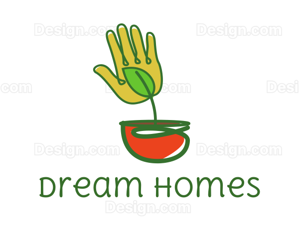 Leaf Pot Hand Logo