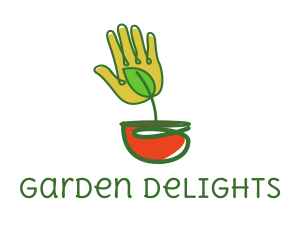 Leaf Pot Hand  logo design