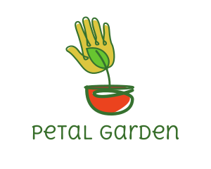 Leaf Pot Hand  logo design