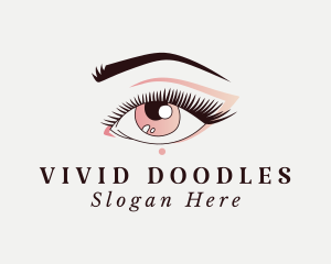 Makeup Eyelashes Eyebrow logo design